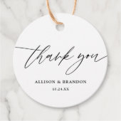 Elegant Calligraphy Wedding Bedankt voor je favori Bedankjes Labels (Voorkant)