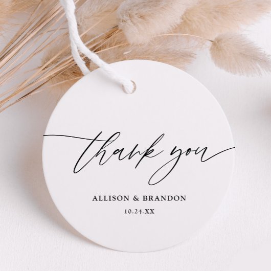 Elegant Calligraphy Wedding Bedankt voor je favori Bedankjes Labels
