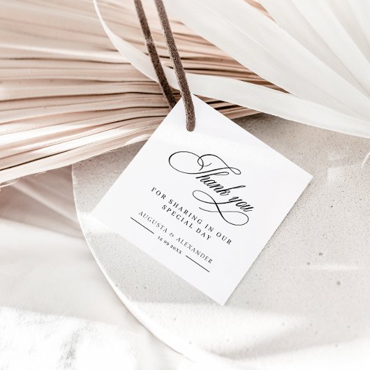 Elegant Calligraphy Wedding Bedankt voor je favori Bedankjes Labels