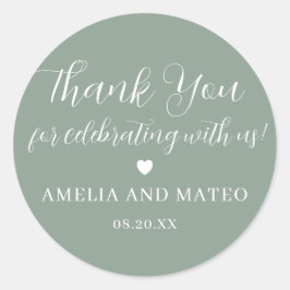 Elegant Calligraphy Wedding Bedankt voor je plezie Ronde Sticker