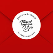 Elegant Calligraphy Wedding Bedankt voor je plezie Ronde Sticker