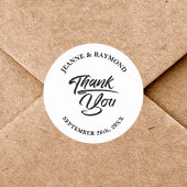 Elegant Calligraphy Wedding Bedankt voor je plezie Ronde Sticker