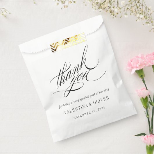 Elegant Calligraphy Wedding Bedankzakje (Gezegeld)