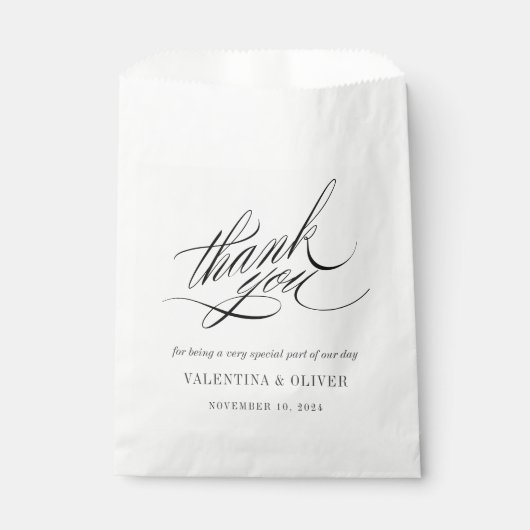 Elegant Calligraphy Wedding Bedankzakje (Voorkant)