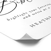 Elegant Calligraphy Wedding Bible Guest Book Sign Poster (Hoek)