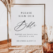 Elegant Calligraphy Wedding Bible Guest Book Sign Poster