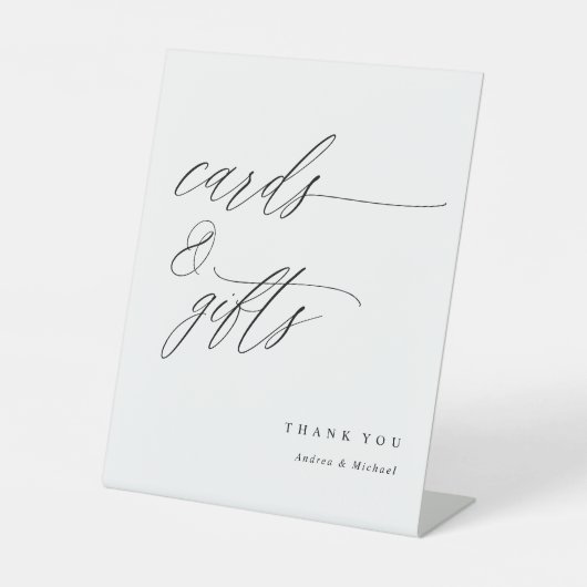 Elegant Calligraphy Wedding Cards & Gifts Reclamebord Met Voetstuk (Voorkant)