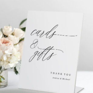 Elegant Calligraphy Wedding Cards & Gifts Reclamebord Met Voetstuk