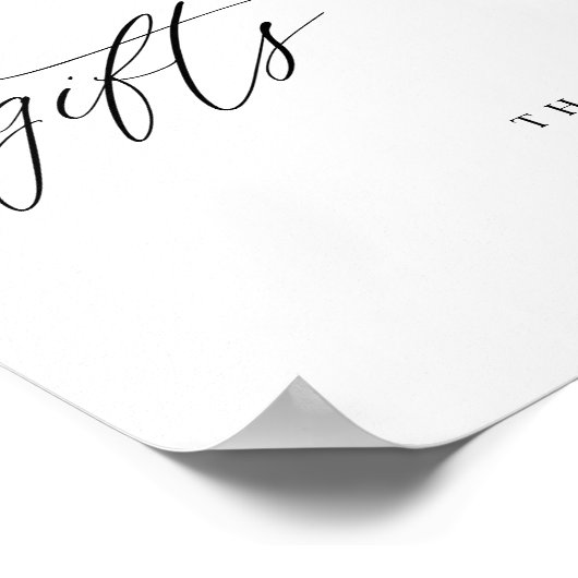 Elegant Calligraphy Wedding Cards & Gifts Sign Poster (Hoek)