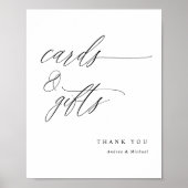 Elegant Calligraphy Wedding Cards & Gifts Sign Poster (Voorkant)