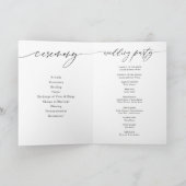 Elegant Calligraphy Wedding Ceremony Programma (Binnen)