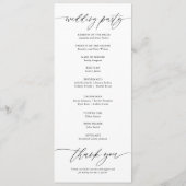 Elegant Calligraphy Wedding Ceremony Programmakaart (Achterkant)