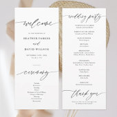 Elegant Calligraphy Wedding Ceremony Programmakaart