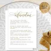Elegant Calligraphy Wedding Details, Informatie Informatiekaartje