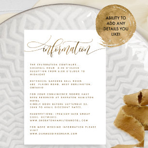 Elegant Calligraphy Wedding Details, Informatie Informatiekaartje