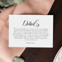 Elegant Calligraphy Wedding Details Kaart