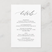 Elegant Calligraphy Wedding Details met QR Code Informatiekaartje (Voorkant)