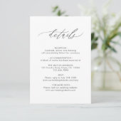 Elegant Calligraphy Wedding Details met QR Code Informatiekaartje (Staand voorkant)