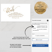 Elegant Calligraphy Wedding Details/Website Gold Informatiekaartje