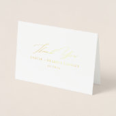 Elegant Calligraphy Wedding Folded Bedankt Folie Kaarten (Voorkant)