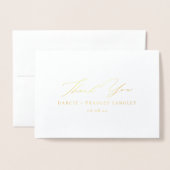 Elegant Calligraphy Wedding Folded Bedankt Folie Kaarten (Voorkant met envelop)