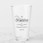 Elegant Calligraphy Wedding Glas (Voorkant)