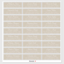 Elegant Calligraphy Wedding Guest Adresetiketten Sticker