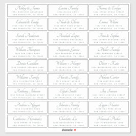 Elegant Calligraphy Wedding Guest Adresetiketten Sticker
