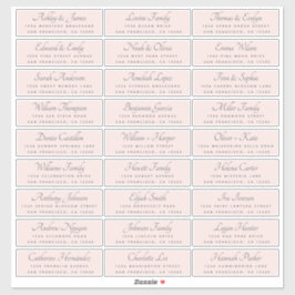 Elegant Calligraphy Wedding Guest Adresetiketten Sticker