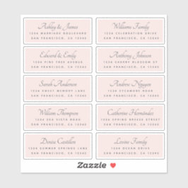 Elegant Calligraphy Wedding Guest Adresetiketten Sticker