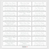 Elegant Calligraphy Wedding Guest Adresetiketten Sticker (Vel)
