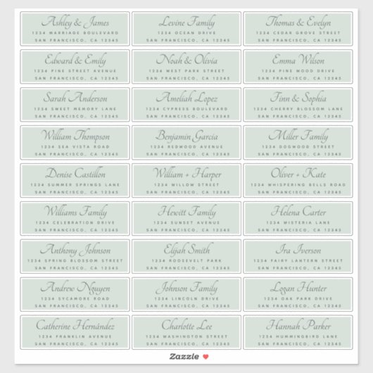 Elegant Calligraphy Wedding Guest Adresetiketten Sticker (Vel)