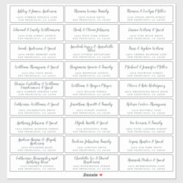 Elegant Calligraphy Wedding Guest Adresetiketten Sticker