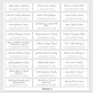 Elegant Calligraphy Wedding Guest Adresetiketten Sticker