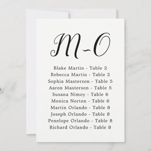 Elegant Calligraphy Wedding Guest door Achternaam Kaart (Achterkant)