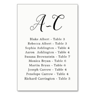 Elegant Calligraphy Wedding Guest door Achternaam Kaart