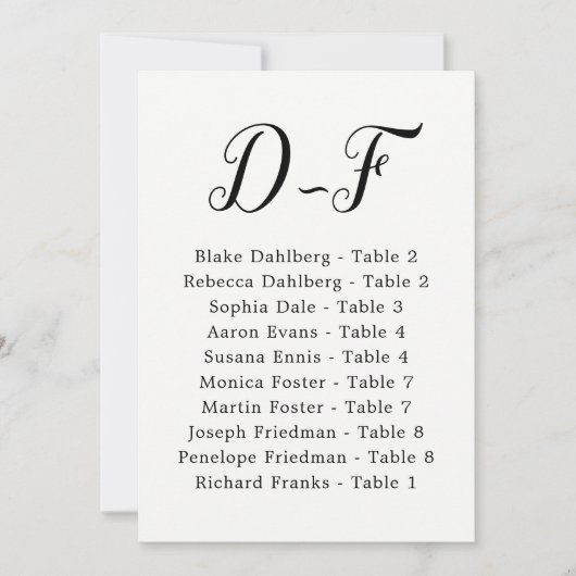 Elegant Calligraphy Wedding Guest op achternaam D- Kaart (Voorkant)
