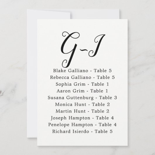 Elegant Calligraphy Wedding Guest op achternaam G- Kaart (Voorkant)