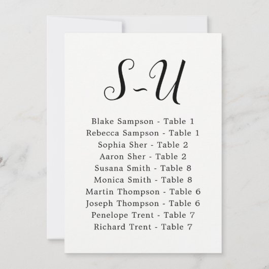 Elegant Calligraphy Wedding Guest op achternaam S~ Kaart (Achterkant)
