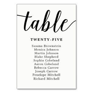 Elegant Calligraphy Wedding Guest Seating Chart Kaart