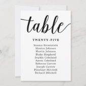 Elegant Calligraphy Wedding Guest Seating Kaart (Voorkant)