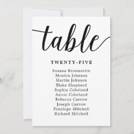 Elegant Calligraphy Wedding Guest Seating Kaart