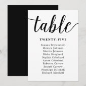 Elegant Calligraphy Wedding Guest Seating Kaart (Voorkant / Achterkant)