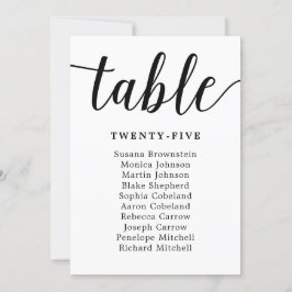 Elegant Calligraphy Wedding Guest Seating Kaart