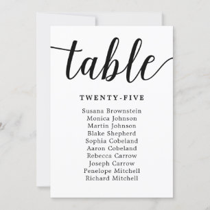 Elegant Calligraphy Wedding Guest Seating Kaart