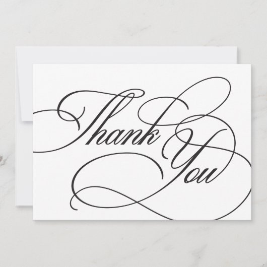 Elegant Calligraphy Wedding Hartelijk dank Bedankkaart (Voorkant)