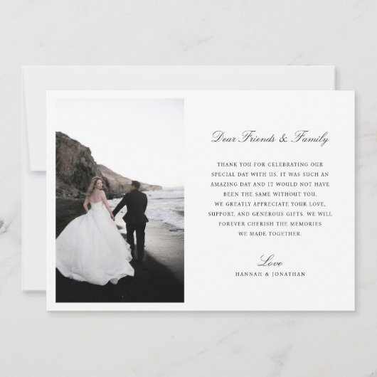 Elegant Calligraphy Wedding Hartelijk dank Bedankkaart (Achterkant)