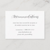 Elegant Calligraphy Wedding Hotel Accommodations Informatiekaartje (Voorkant)