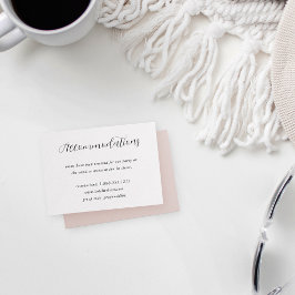 Elegant Calligraphy Wedding Hotel Accommodations Informatiekaartje