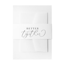 Elegant Calligraphy Wedding Invitation Belly Band